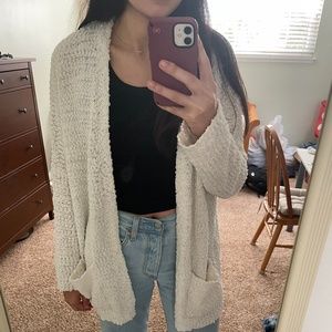 Cozy, white cardigan